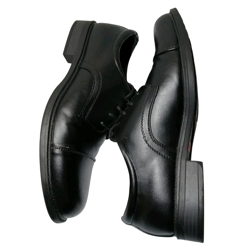 Dexter Comfort Mens Black Cap‎ Toe Memory Foam Lace Up Oxford Dress Shoes